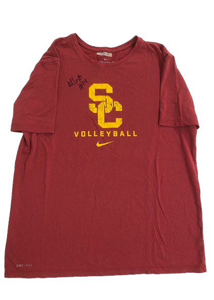 Ally Batenhorst USC Volleyball SIGNED Player Exclusive Workout Shirt (Size L)