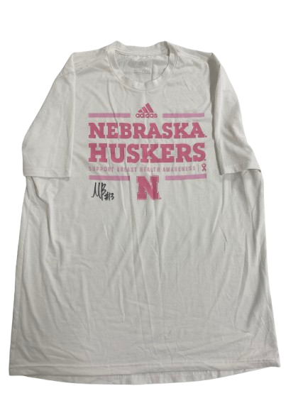 Merritt Beason Nebraska Volleyball SIGNED Player Exclusive Practice Shirt (Size L)