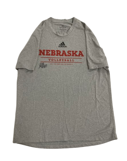 Merritt Beason Nebraska Volleyball SIGNED Player Exclusive Practice Shirt (Size L)