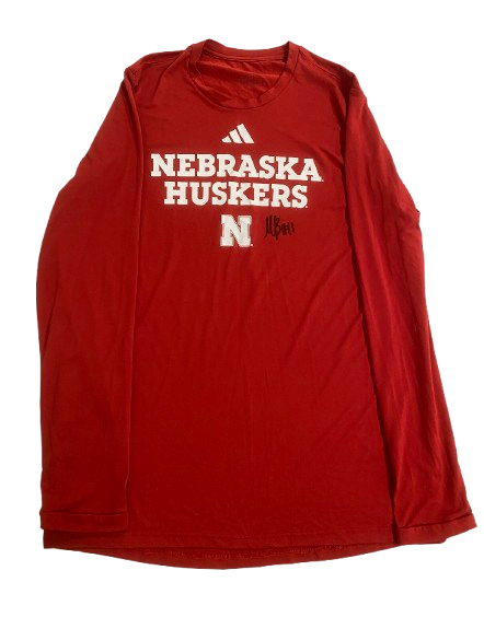 Merritt Beason Nebraska Volleyball SIGNED Player Exclusive Long Sleeve Shirt (Size LT)