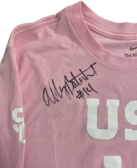 Ally Batenhorst USC Volleyball SIGNED Player Exclusive Pre-Game Warm-Up Long Sleeve Shirt with Name & Number (Size L)