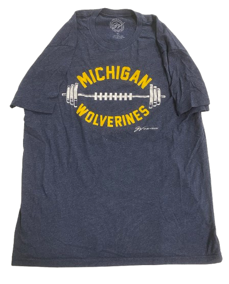 Alex Orji Michigan Football Player Exclusive "Strength & Conditioning" Workout Shirt (Size XL)