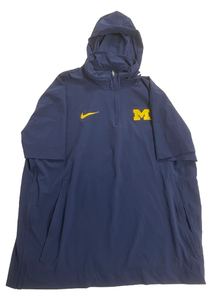 Alex Orji Michigan Football Player Exclusive Short-Sleeve Jacket with Pack-Away Hood (Size XL)