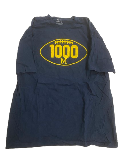 Alex Orji Michigan Football "1000 Wins" T-Shirt (Size XL)