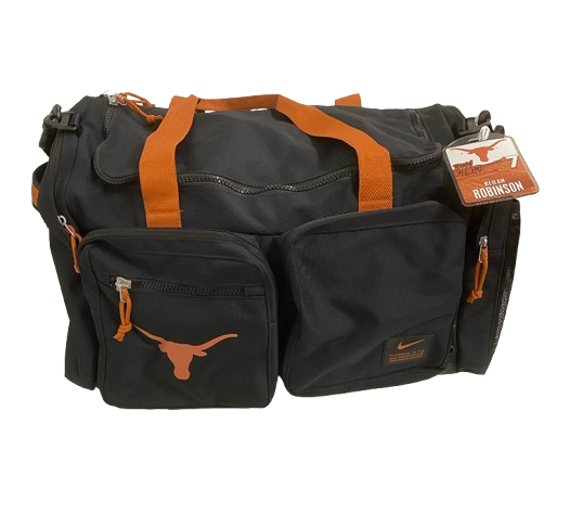 Keilan Robinson Texas Football Player Exclusive Travel Duffel Bag with Player Travel Tag