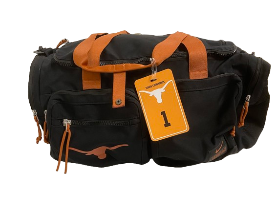 Keilan Robinson Texas Football Player Exclusive Travel Duffel Bag with Player Travel Tag