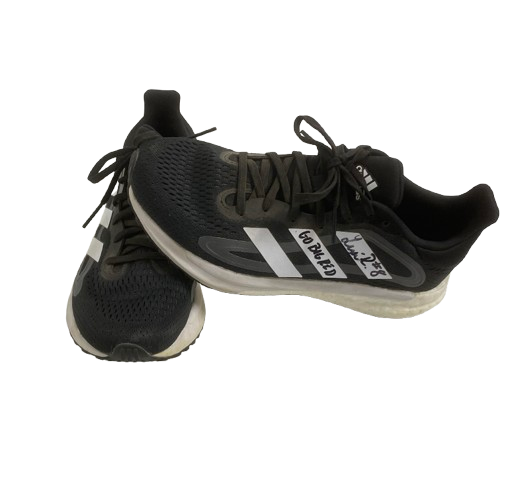 Lexi Rodriguez Nebraska Volleyball SIGNED Team Issued Training Worn Adidas Shoes - "GO BIG RED" Inscribed (Size 8)