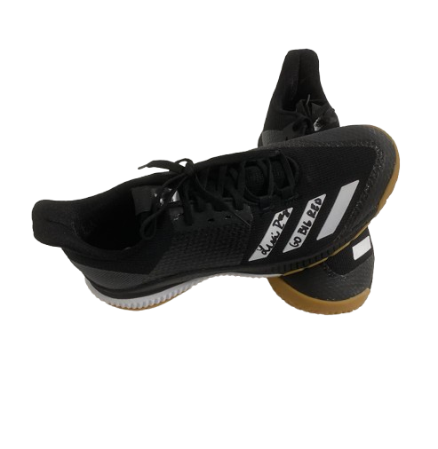 Lexi Rodriguez Nebraska Volleyball SIGNED Team Issued Adidas Shoes - "GO BIG RED" Inscribed (Size 8.5)