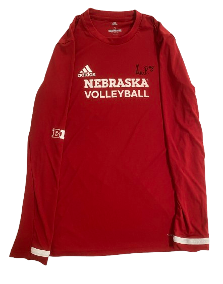 Lexi Rodriguez Nebraska Volleyball SIGNED Player Exclusive Pre-Game Warm-Up Long Sleeve Shirt (Size S)