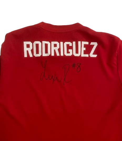 Lexi Rodriguez Nebraska Volleyball SIGNED Player Exclusive Pre-Game Warm-Up Long Sleeve Shirt with Name on Back (Size M)