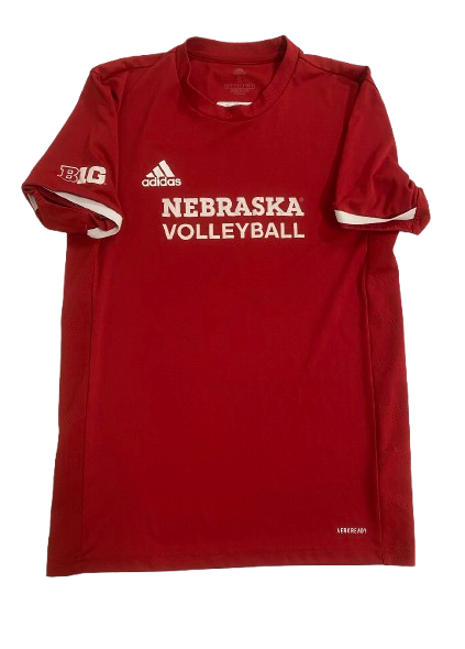 Lexi Rodriguez Nebraska Volleyball SIGNED Player Exclusive Pre-Game Warm-Up Short Sleeve Shirt with Number on Back (Size S)