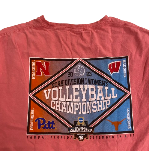 Lexi Rodriguez Nebraska Volleyball SIGNED "2023 Volleyball Championship" T-Shirt (Size L)