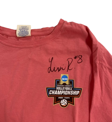 Lexi Rodriguez Nebraska Volleyball SIGNED "2023 Volleyball Championship" T-Shirt (Size L)