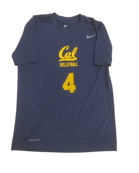 Paige Morningstar California Volleyball Player Exclusive Practice Shirt with Number on Front & Back (Size M)