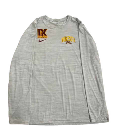 Melani Shaffmaster Minnesota Volleyball Player Exclusive Long Sleeve Shirt with "50 YEARS TITLE IX" Patch (Size XXL)