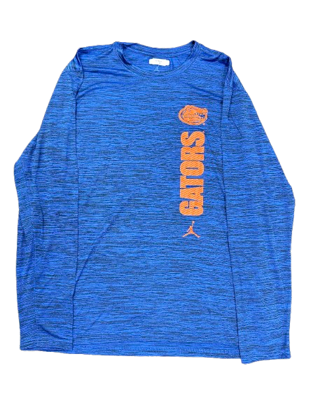 Graham Mertz Florida Football Team Issued Long Sleeve Workout Shirt with Player Tag (Size XL)