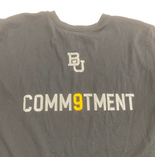 CJ Rogers Baylor Football Player Exclusive "COMMITMENT" Workout Shirt (Size L)