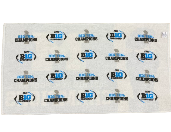 William Wagner Michigan Football Player Exclusive Set of (2) 2021 & 2022 Big Ten Champions ON-FIELD Towels