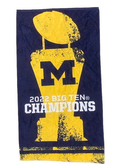 William Wagner Michigan Football Player Exclusive Set of (2) 2021 & 2022 Big Ten Champions ON-FIELD Towels
