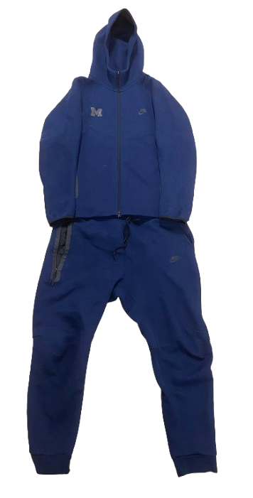 William Wagner Michigan Football Player Exclusive "Nike Tech" Full Sweatsuit - Jacket & Sweatpants (Size XL)