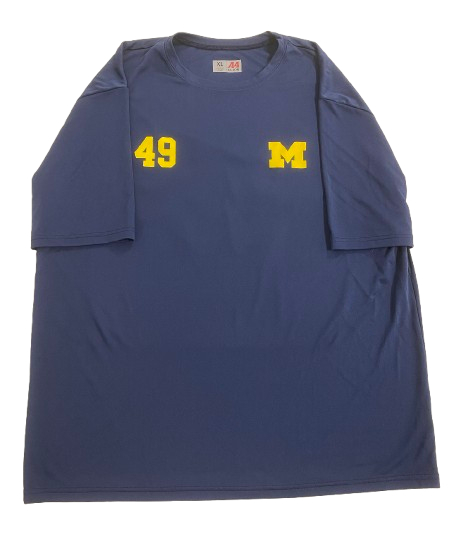 William Wagner Michigan Football Player Exclusive Workout Shirt with Number on Front & Back (Size XL)