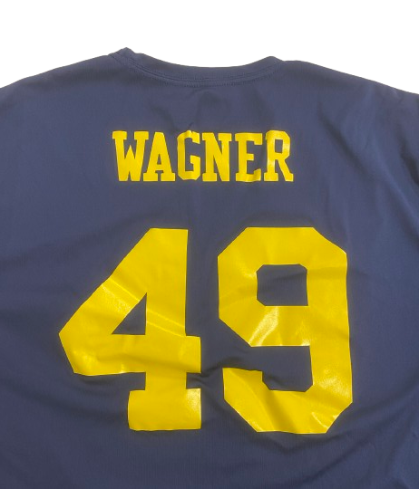 William Wagner Michigan Football Player Exclusive "12/31/24 ReliaQuest Bowl vs. Alabama" Warm-Up Shirt with Number on Back (Size XL)