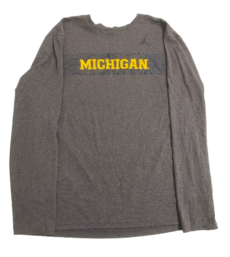 William Wagner Michigan Football Team Issued Long Sleeve Workout Shirt (Size XL)