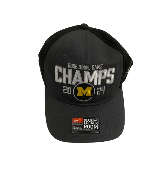William Wagner Michigan Football Player Exclusive 2024 "ROSE BOWL CHAMPS" Locker Room Celebration Hat