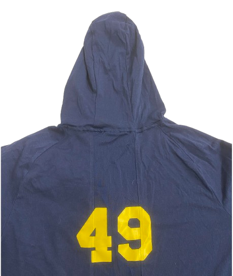 William Wagner Michigan Football Player Exclusive "FIESTA BOWL" "Remembering Meechie" Pre-Game Warm-Up Performance Hoodie with Number on Front & Back (Size XL)
