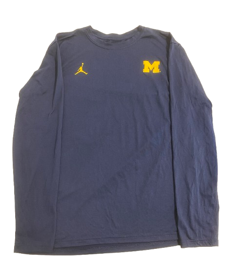 William Wagner Michigan Football Team Issued Long Sleeve Workout Shirt (Size XL)