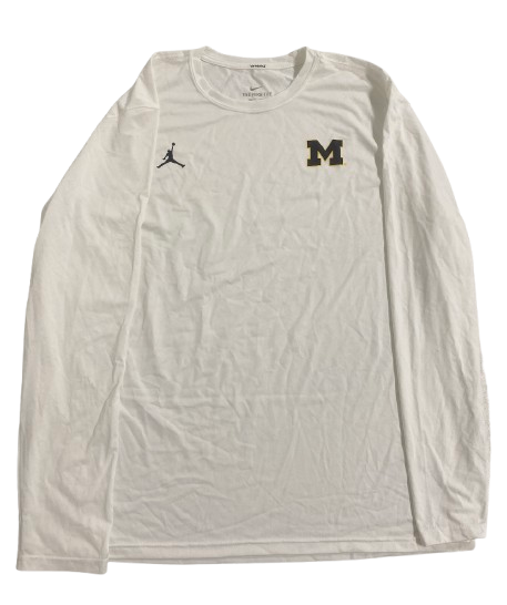 William Wagner Michigan Football Team Issued Long Sleeve Workout Shirt (Size XL)