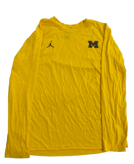 William Wagner Michigan Football Team Issued Long Sleeve Workout Shirt (Size XL)