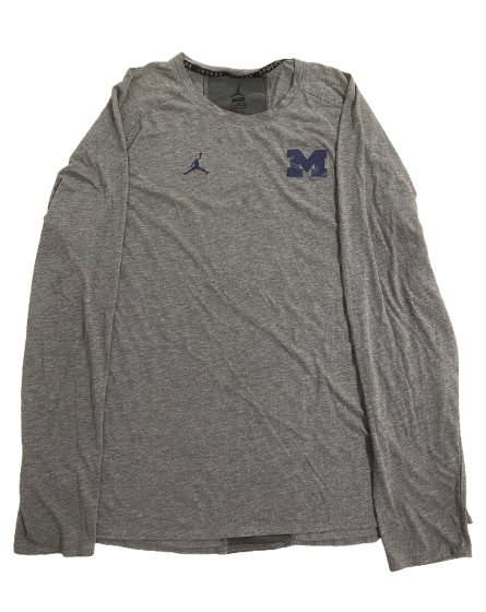 William Wagner Michigan Football Team Issued Long Sleeve Workout Shirt (Size XL)
