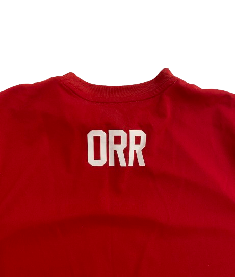 Kennedi Orr Nebraska Volleyball SIGNED Player Exclusive Long Sleeve Pre-Game Warm-Up Shirt with LAST NAME on Back (Size L)