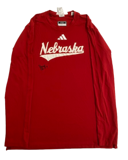 Kennedi Orr Nebraska Volleyball SIGNED Player Exclusive Long Sleeve Pre-Game Warm-Up Shirt (Size L)
