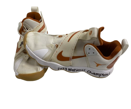 Jenna Wenaas Texas Volleyball SIGNED Player Exclusive GAME WORN Shoes with "2023 National Champions" Inscription (Size 9.5)