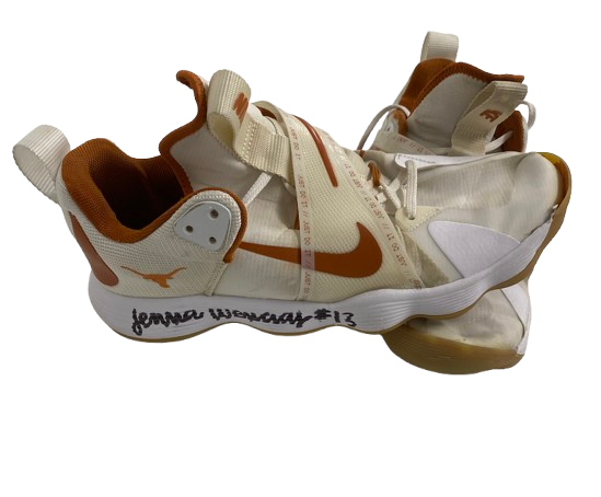 Jenna Wenaas Texas Volleyball SIGNED Player Exclusive GAME WORN Shoes with "2023 National Champions" Inscription (Size 9.5)