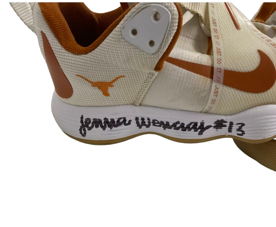 Jenna Wenaas Texas Volleyball SIGNED Player Exclusive GAME WORN Shoes with "2023 National Champions" Inscription (Size 9.5)