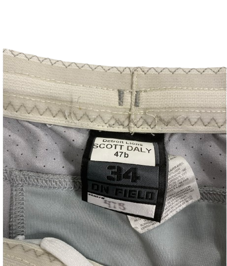 Scott Daly Detroit Lions Player Exclusive Game Worn Pants (Size 34)