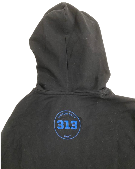 Scott Daly Detroit Lions Player Exclusive "GRIT / MOTOR CITY 313 - TEAM MOTTO" Performance Hoodie (Size XL)
