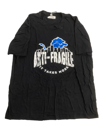 Scott Daly Detroit Lions Player Exclusive "ANTI - FRAGILE / IT TAKES MORE - TEAM MOTTO" T-Shirt (Size XL)