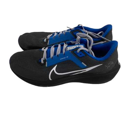 Scott Daly Detroit Lions Team Issued "Nike Pegasus 40" Shoes with Player Tags on Back (Size 14)
