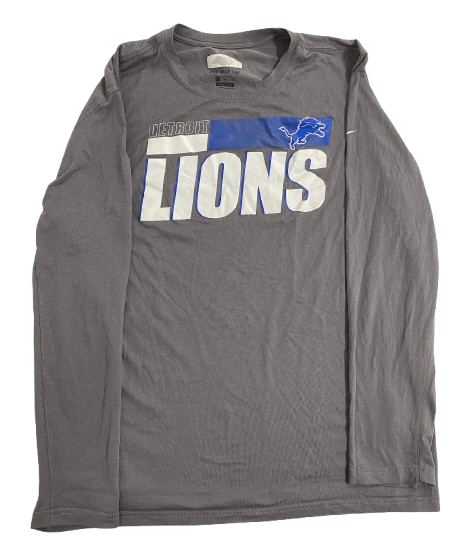 Scott Daly Detroit Lions Team Issued Long Sleeve Workout Shirt (Size XL)