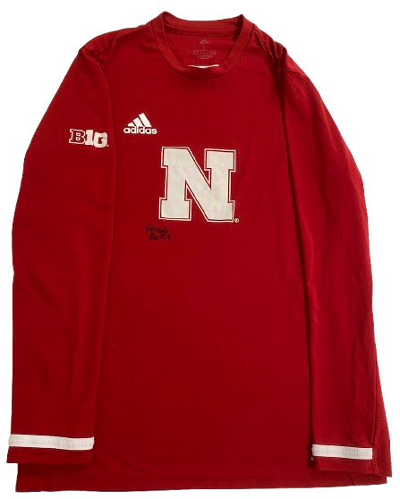 Kennedi Orr Nebraska Volleyball SIGNED Player Exclusive Long Sleeve Pre-Game Warm-Up Shirt with LAST NAME on Back (Size L)