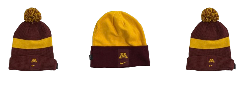 Chuck Filiaga Minnesota Football Team Issued Set of (3) Beanie Hats