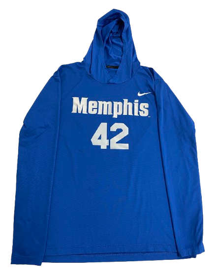 Colby Cox Memphis Football Player Exclusive Pre-Game Warm-Up Performance Hoodie with 