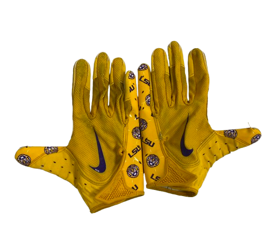 Jyaire Brown LSU Football Player Exclusive Gloves (Size L)