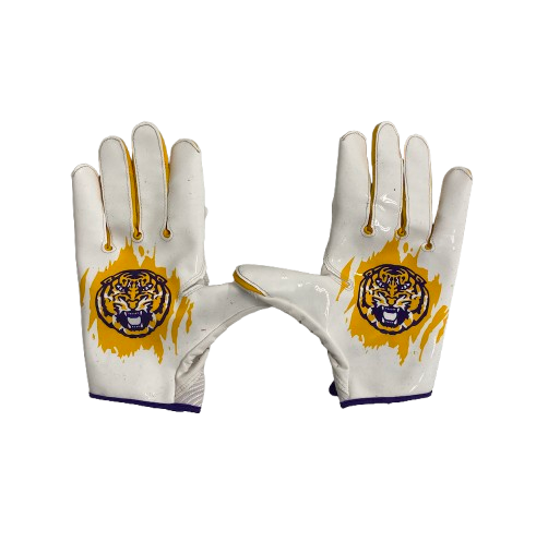 Jyaire Brown LSU Football Player Exclusive Gloves (Size XL)