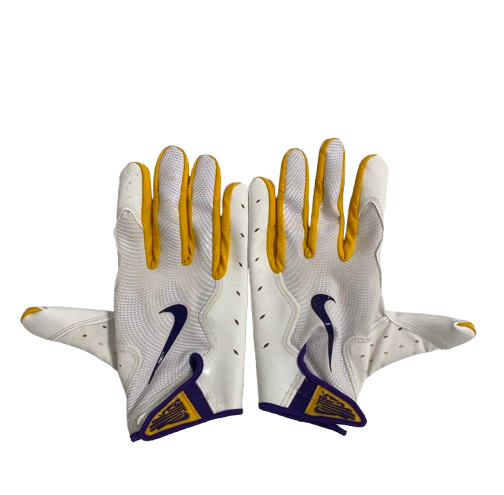 Jyaire Brown LSU Football Player Exclusive Gloves (Size XL)