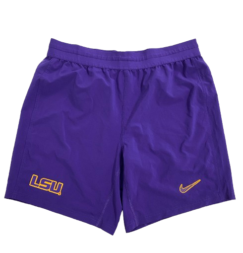 Jyaire Brown LSU Football Player Exclusive Workout Shorts (Size M)